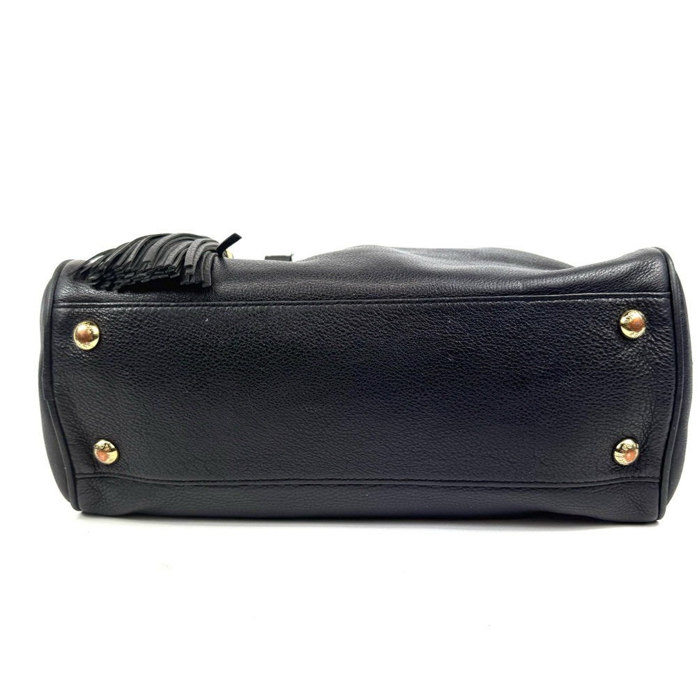 Michael Kors Knox Black Pebbled Leather bag w tassel, gold & leather chain/strap - Picture 8 of 17